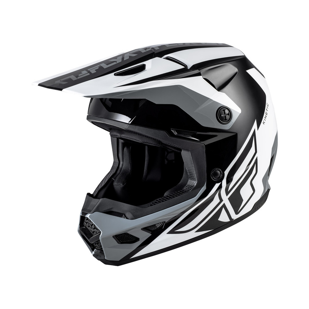 Casque FLY RACING Kinetic Crest - noir/blanc/gris