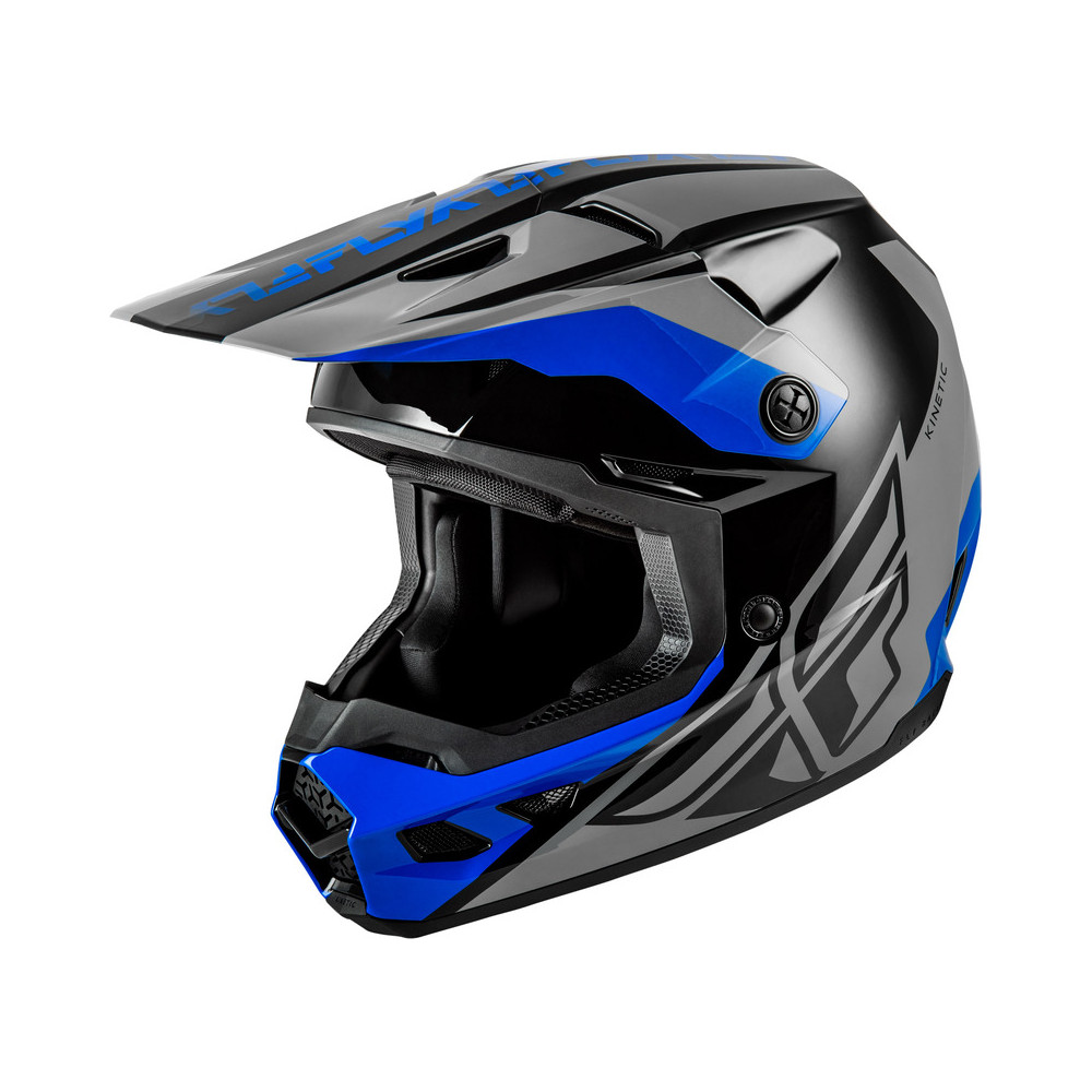 Casque FLY RACING Kinetic Crest - gris/noir/bleu