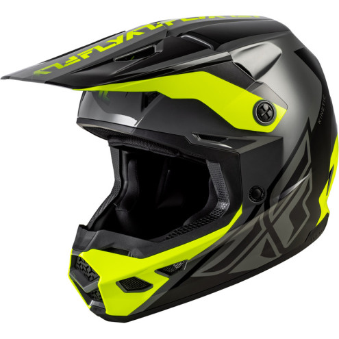 Casque FLY RACING Kinetic Crest - gris/noir/jaune fluo