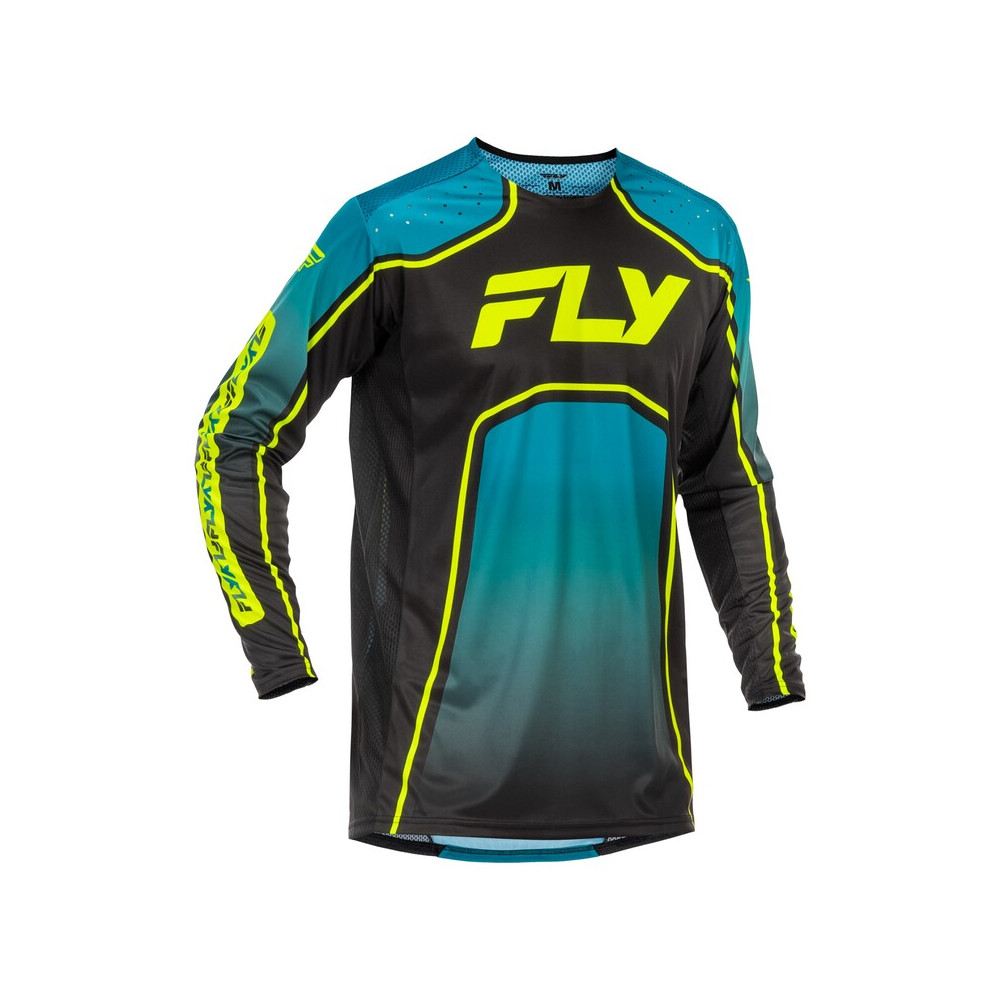 Maillot vélo FLY RACING Rayce - Teal/noir/Lime