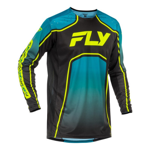 Maillot vélo FLY RACING Rayce - Teal/noir/Lime