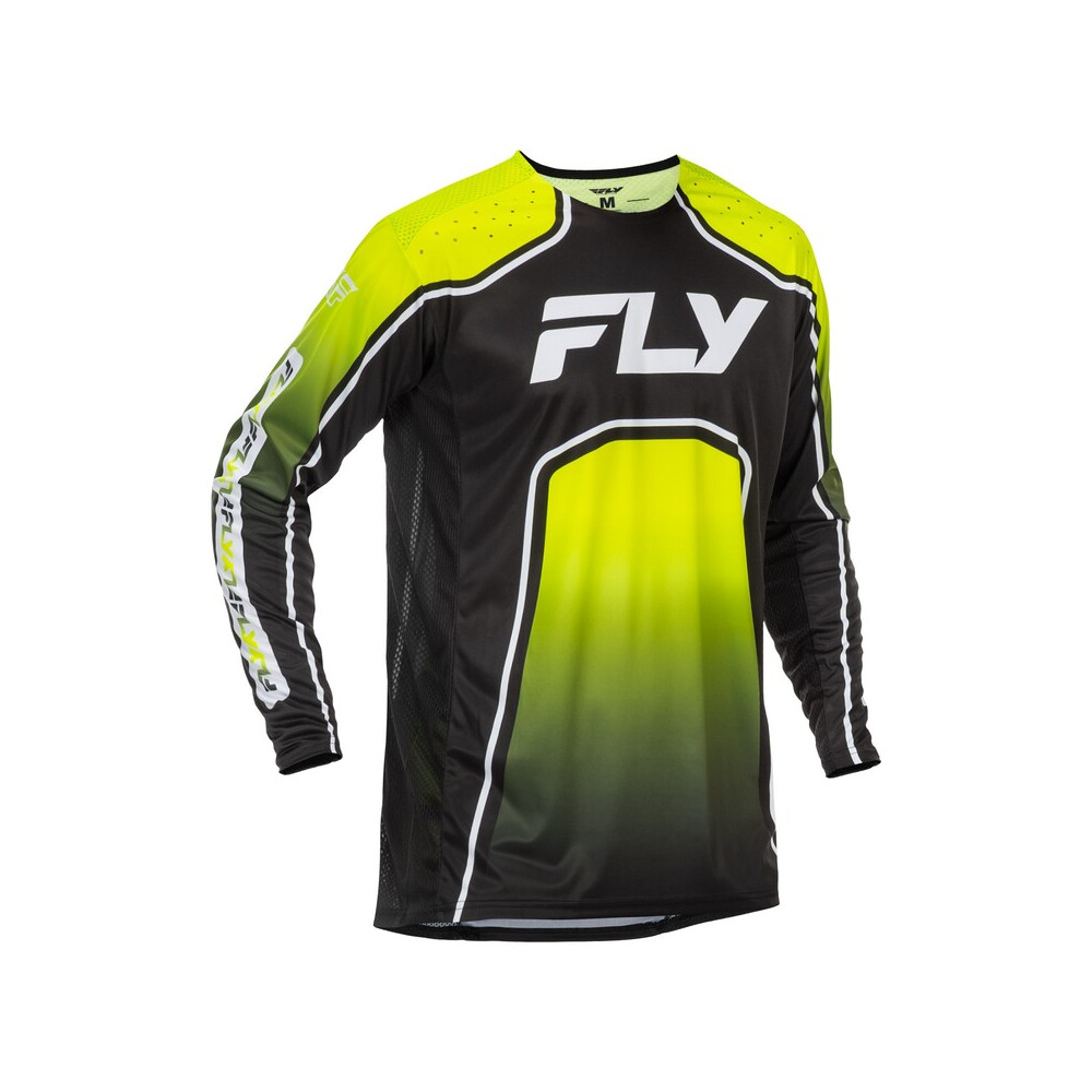 Maillot vélo enfant FLY RACING Rayce - Lime/noir/blanc