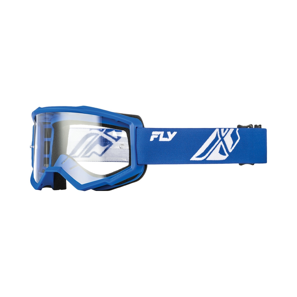 Masque FLY RACING Focus bleu/blanc- écran clair