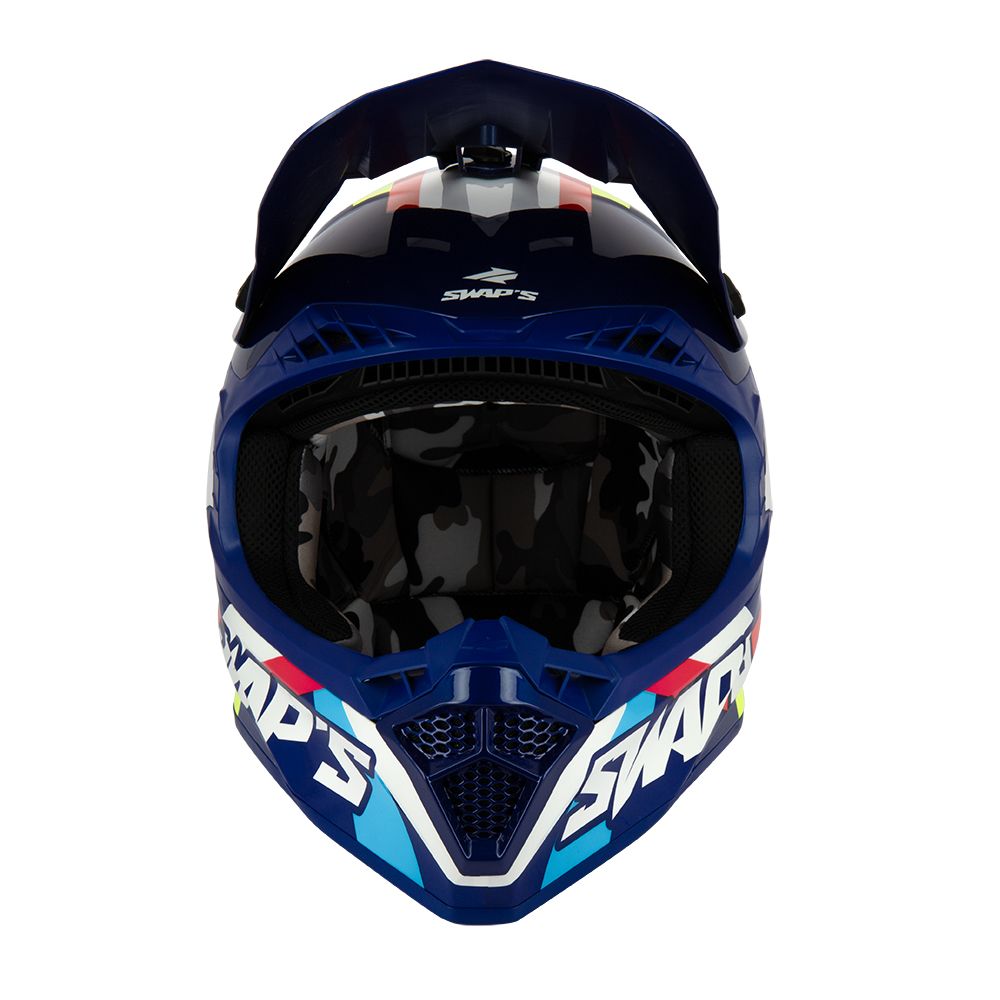 Casque Cross Blur S818 FullGaz Taille L - Bleu/Jaune Fluo Mat