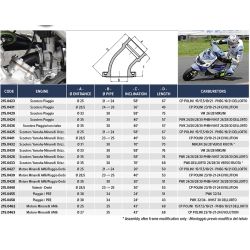 Pipe d'admission Polini CP Ø23-24mm - Minarelli AM6 et Derbi