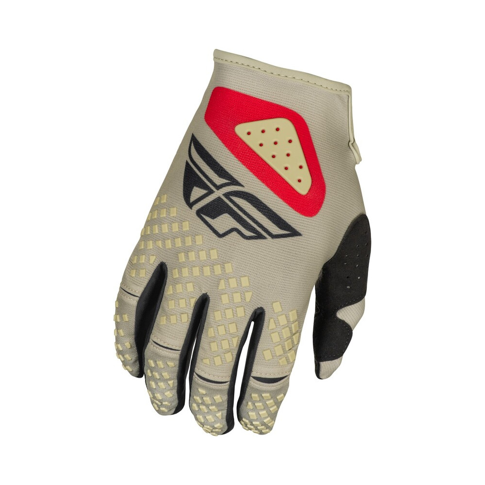 Gants FLY RACING Kinetic SYM - gris clair/rouge/noir