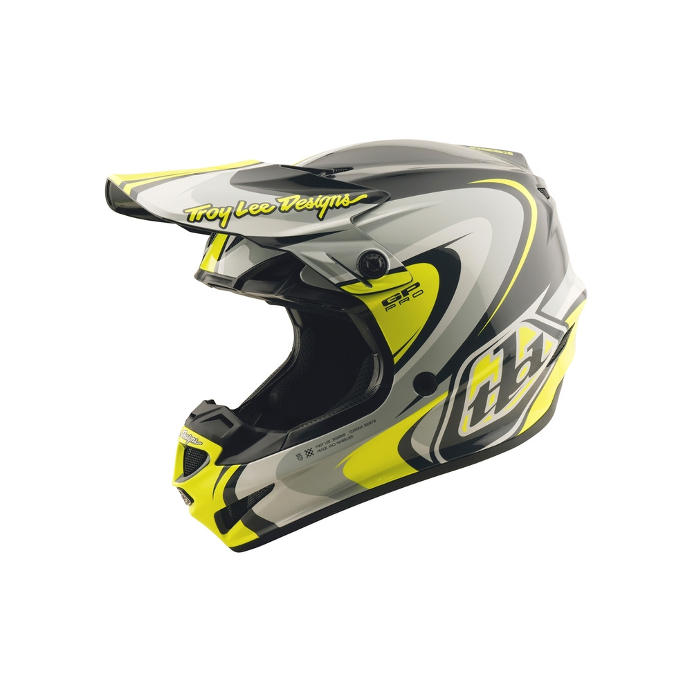 Casque TROY LEE DESIGNS GP Pro Crossover - gris/jaune