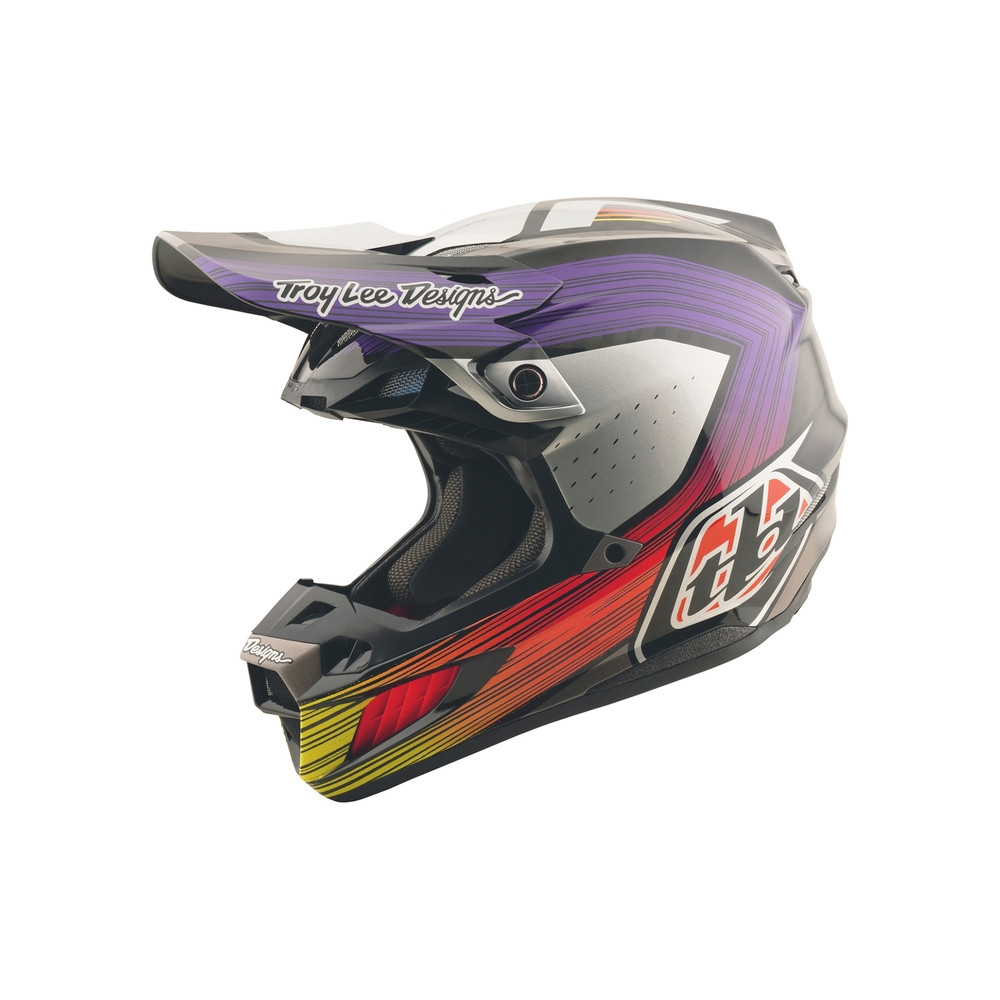 Casque TROY LEE DESIGNS SE5 Carbon Stripes - noir/violet
