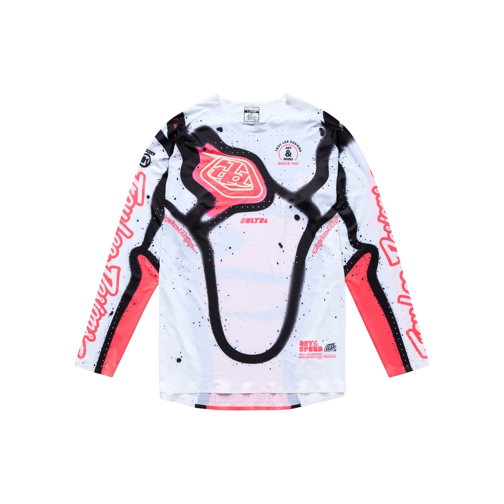 Maillot TROY LEE DESIGNS SE Ultra Membrane - blanc/Infra Red