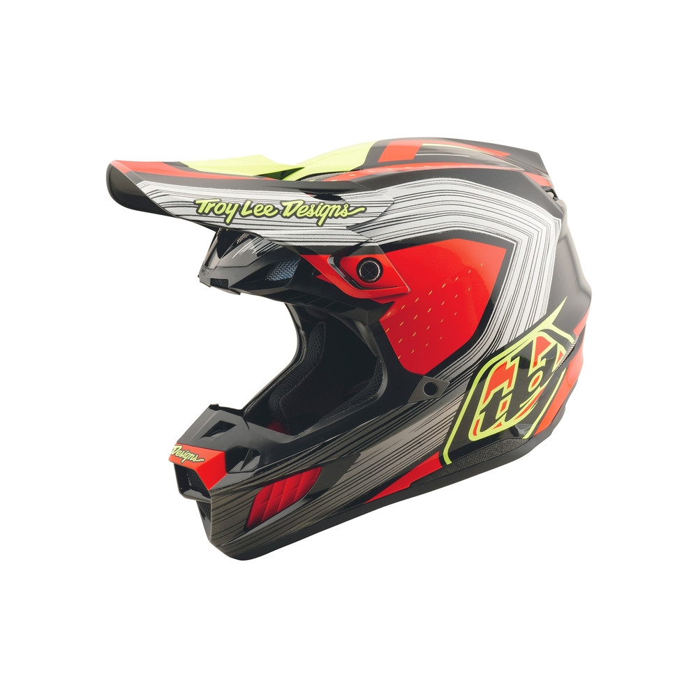 Casque TROY LEE DESIGNS SE5 Composite Stripes - noir/Infra Red