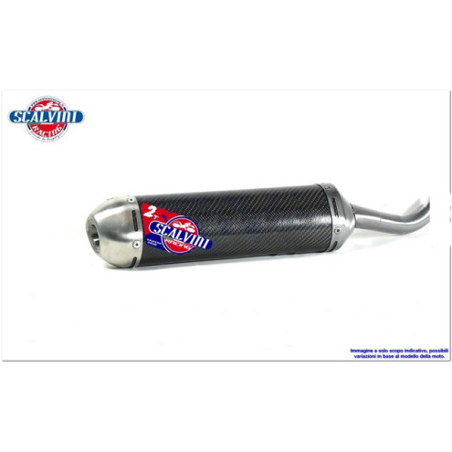 Silencieux Scalvini Racing carbone embout inox Kawasaki KX 500 1989-04