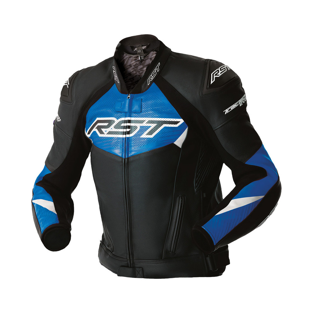 Veste RST Tractech Evo D3O cuir - noir/bleu