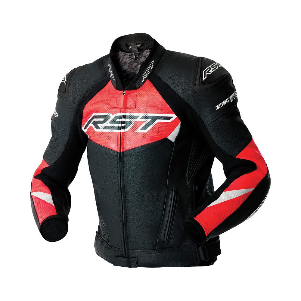 Veste RST Tractech Evo D3O cuir - noir/rouge