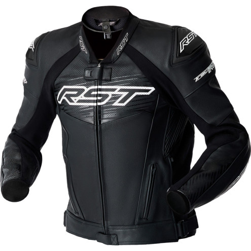 Veste RST Tractech Evo D3O cuir - noir/blanc