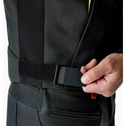 Veste RST S1 D3O cuir - noir/jaune fluo