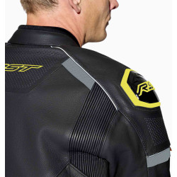 Veste RST S1 D3O cuir - noir/jaune fluo