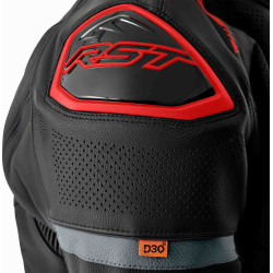Veste RST S1 D3O cuir - noir/rouge