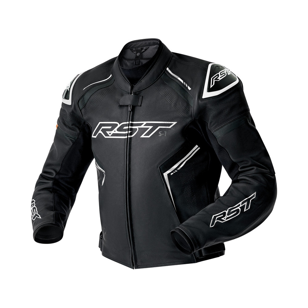 Veste RST S1 D3O cuir - noir/blanc