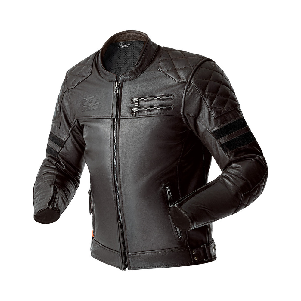 Veste RST Hillberry D3O cuir - Brun