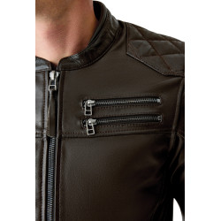 Veste RST Hillberry D3O cuir - Brun