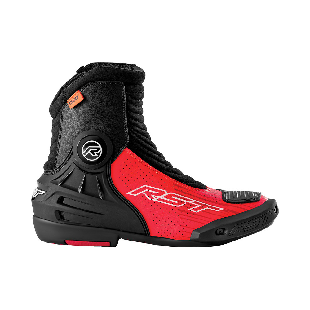 Bottes RST TracTech Evo D3O Short - noir/rouge fluo