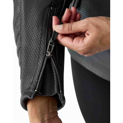 Veste femme RST Roadster Air D3O cuir - noir