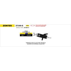 Silencieux Arrow Urban Noir - Zontes ZT 368 G 2025-26
