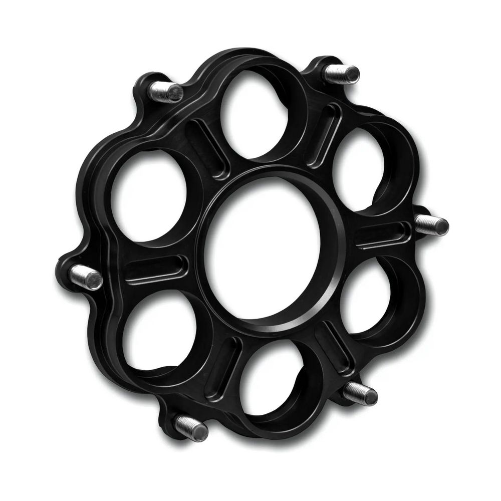 Support de couronne alu noir - 6 Silentbloc Ducati