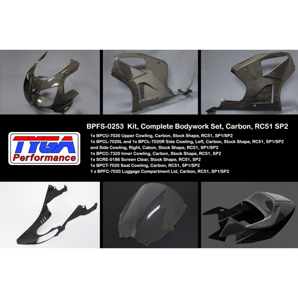 Kit carénage carbone - Honda VTR 1000 RC51 SP2