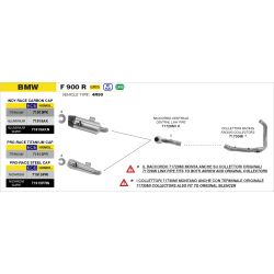 Collecteur Arrow Racing inox BMW F 900 R / XR 2020-24