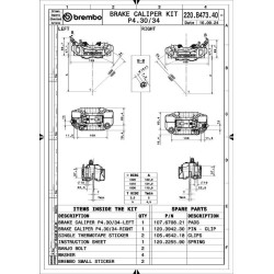 Paire d'étrier de frein avant radial BREMBO UPGRADE GP4-RB 4 pistons Ø30/34mm