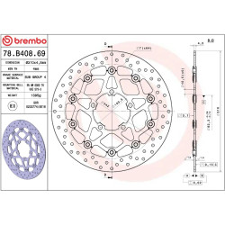 Disque de frein BREMBO Serie Oro rond flottant