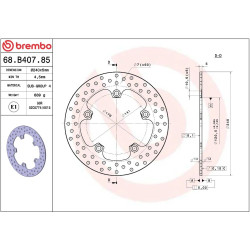 Disque de frein BREMBO Serie Oro rond fixe