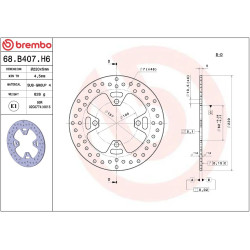 Disque de frein BREMBO Serie Oro rond fixe