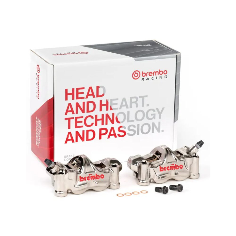 Pack 2 Etrier de frein avant radiaux Brembo GP4RX nickelé - 100mm