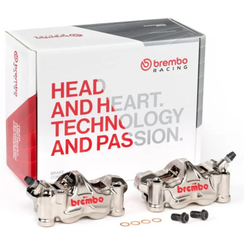 Pack 2 Etrier de frein avant radiaux Brembo GP4RX nickelé - 100mm