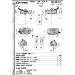 Pack 2 Etrier de frein avant radiaux Brembo GP4RX nickelé - 100mm