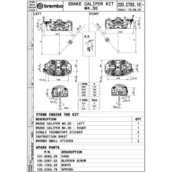 Pack 2 Etrier de frein avant radiaux Brembo GP4-RS 4 pistons Ø30mm