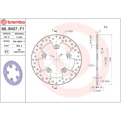 Disque de frein BREMBO Serie Oro rond fixe