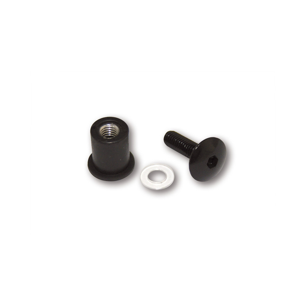 Kit vis de carénage en aluminium HIGHSIDER smart - écrous caoutchouc M6 - 8 pièces