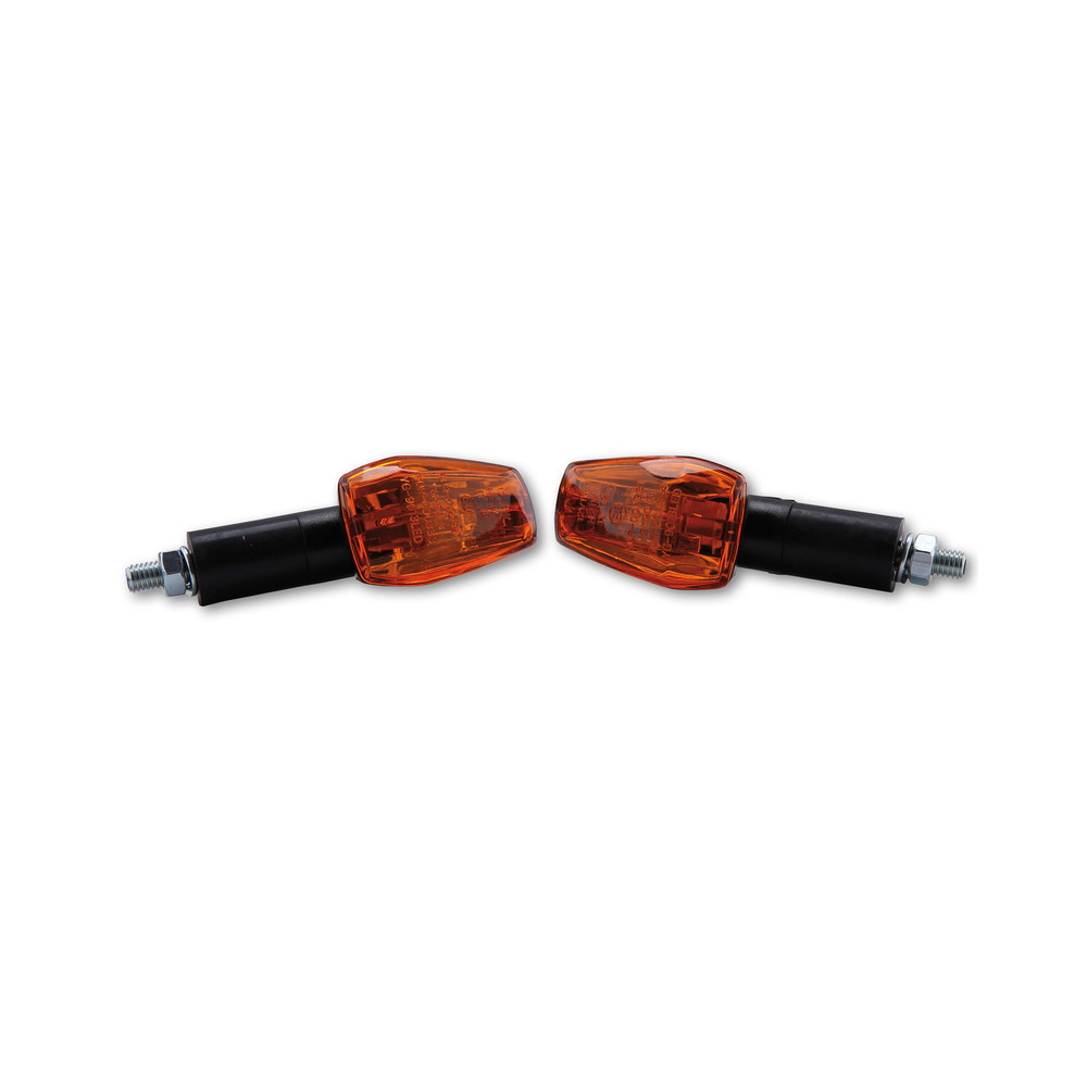 HIGHSIDER smart IMOLA 1 Bulb Mini Indicator Body Black / Lens Orange (Pair), Front & Rear