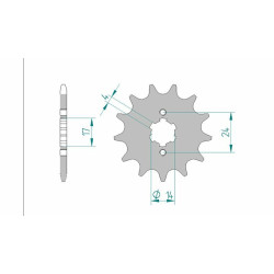 Kit chaîne AFAM 420R1 11/59 standard - couronne standard