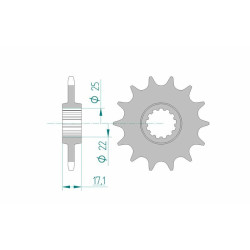 Kit chaîne AFAM 520XMR3 14/41 standard - couronne standard