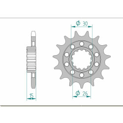 Kit chaîne AFAM 525XHR3 16/45 standard - couronne standard 164800