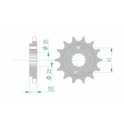 Kit chaîne AFAM 525XMR3 14/47 standard - couronne standard