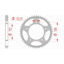 Kit chaîne AFAM 525XMR3 14/42 standard - couronne standard