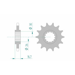 Kit chaîne AFAM 525XSR2 15/47 super-renforcé - couronne standard