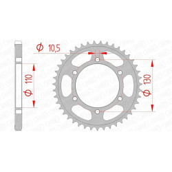 Kit chaîne AFAM 525XSR2 15/45 super-renforcé - couronne standard
