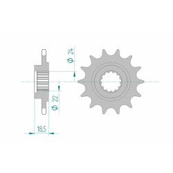 Kit chaîne AFAM 520XSR 43/14 super renforcé - couronne standard