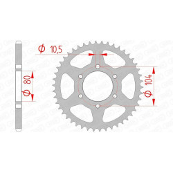 Kit chaîne AFAM 520XSR 46/14 super renforcé - couronne standard
